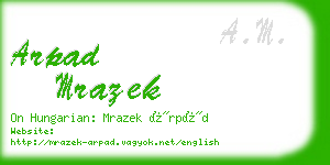 arpad mrazek business card